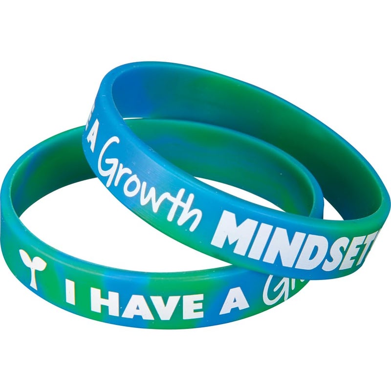 Really Good Stuff Growth Mindset Silicone Bracelets, Pack of 24 â€“ Encourage Positivity with Colorful Rewards for Students, Ideal for Grades K-5